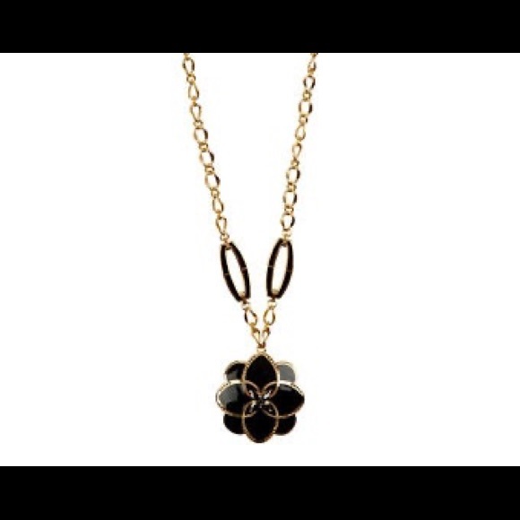 Cristina Sabatini Peonia Flower Black CZ Necklacr - Picture 4 of 8